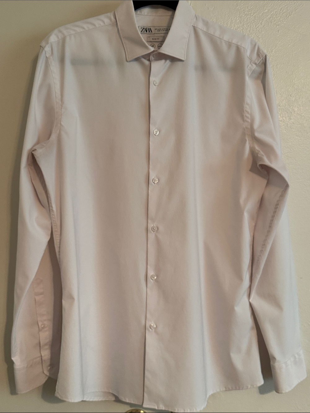 Zara Men Light White Dress Shirt - Slim